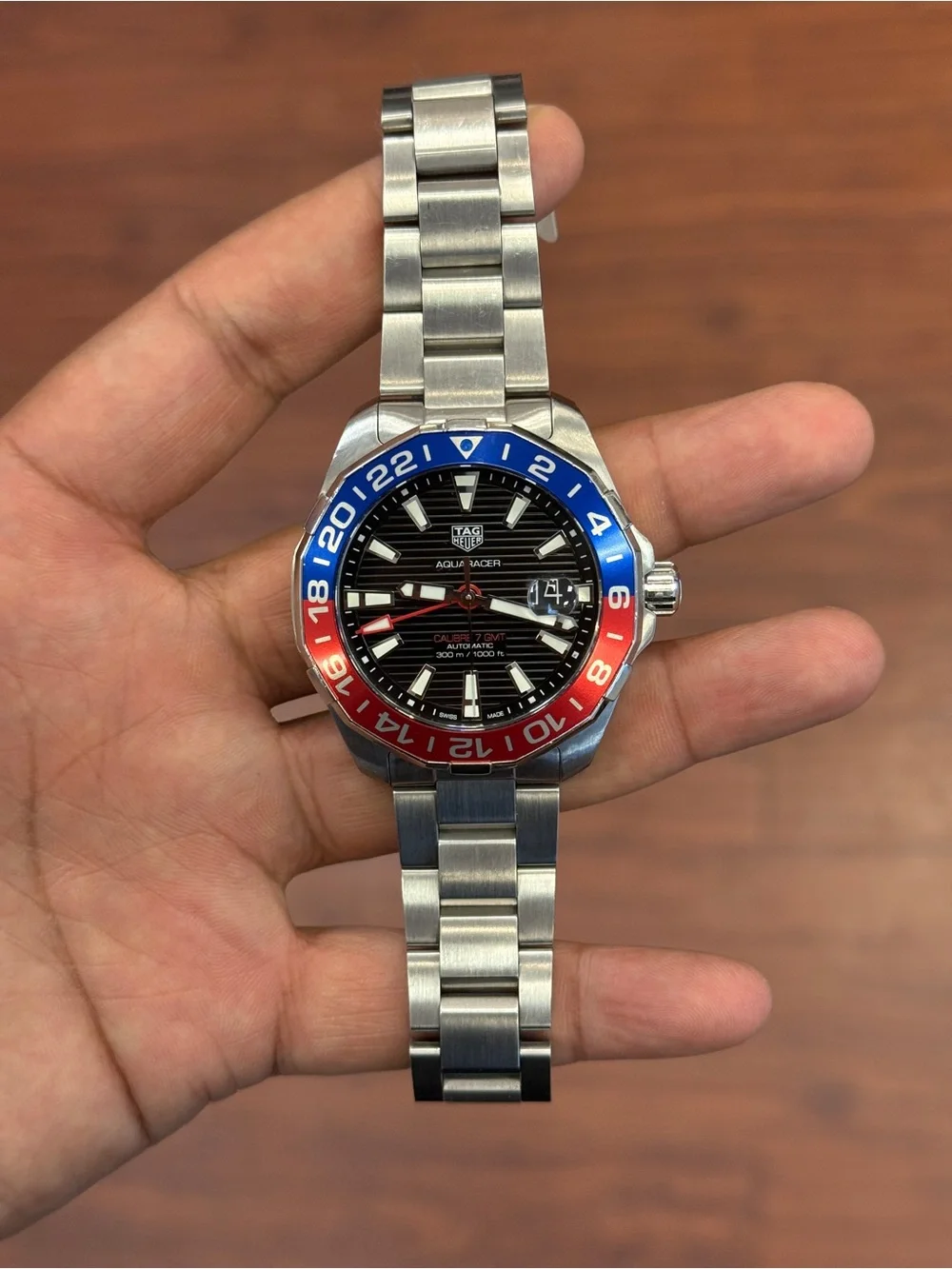 TAG Heuer Aquaracer GMT Automatic Pepsi Bezel WAY201F mens watch